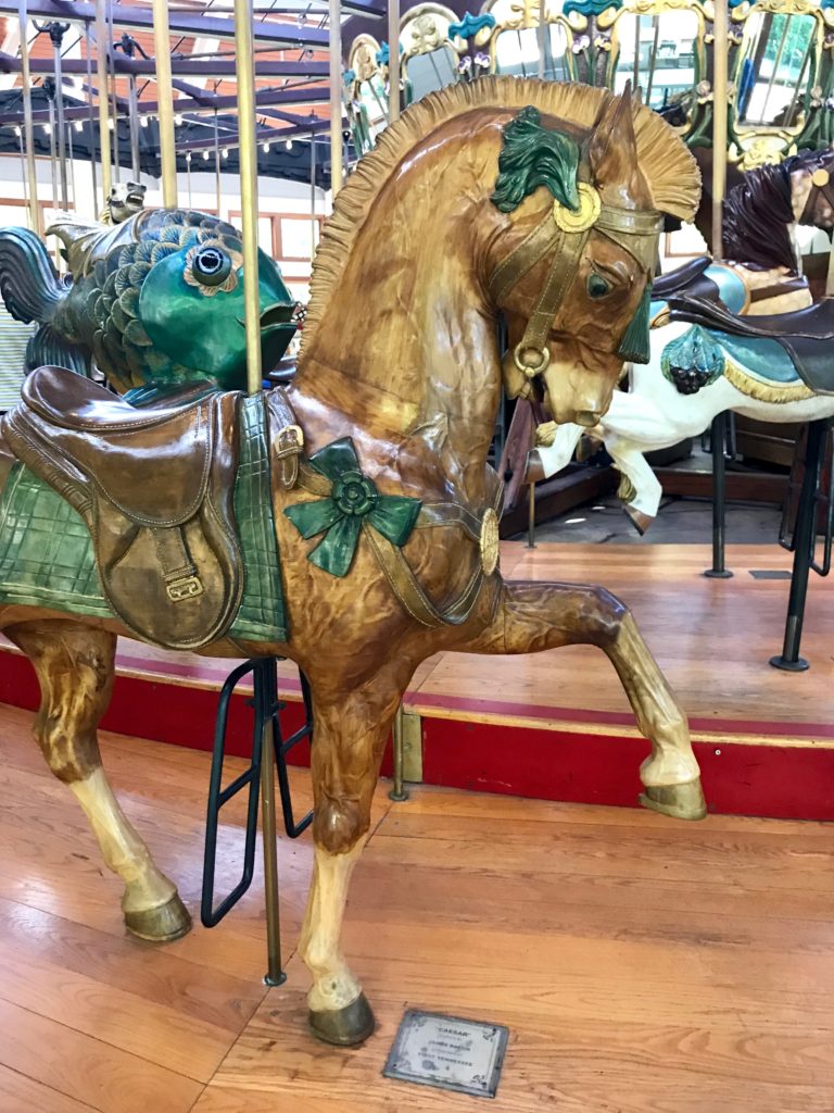 Vintage, hand-carved carousel at Coolidge Park, Chattanooga, TN