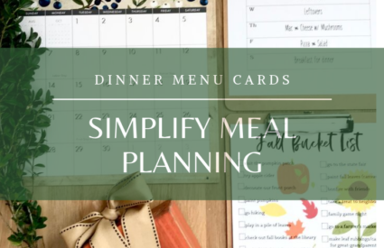 Calendar, dinner menu clipboard, and bucket list clipboard