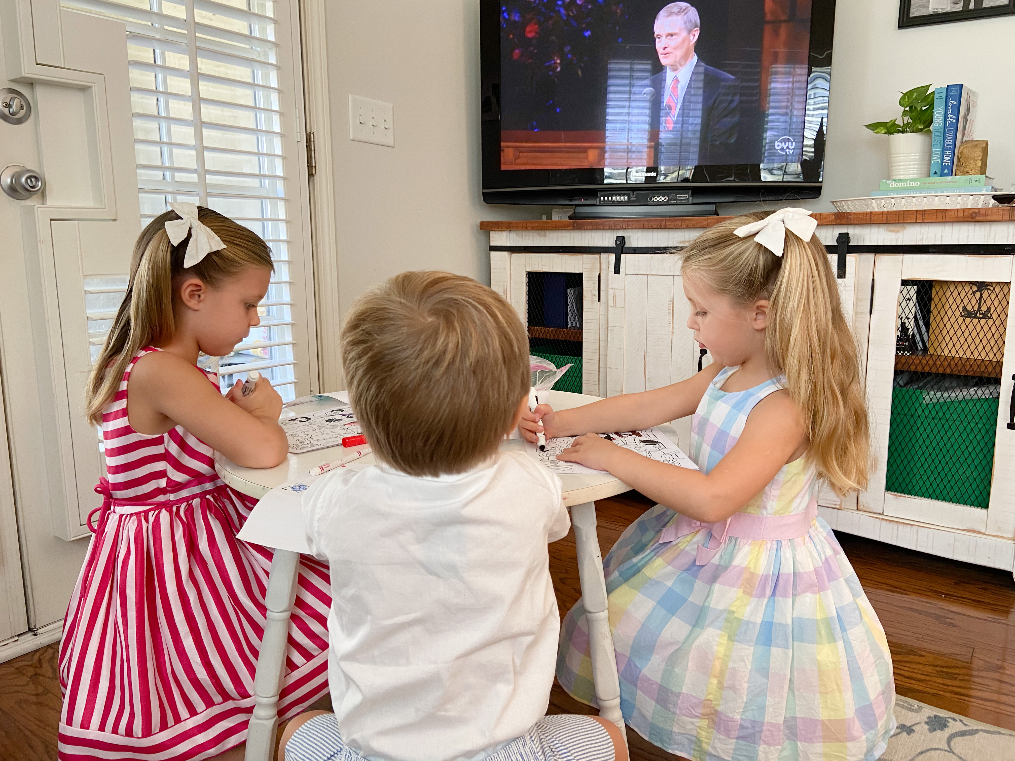 kids watching general conference