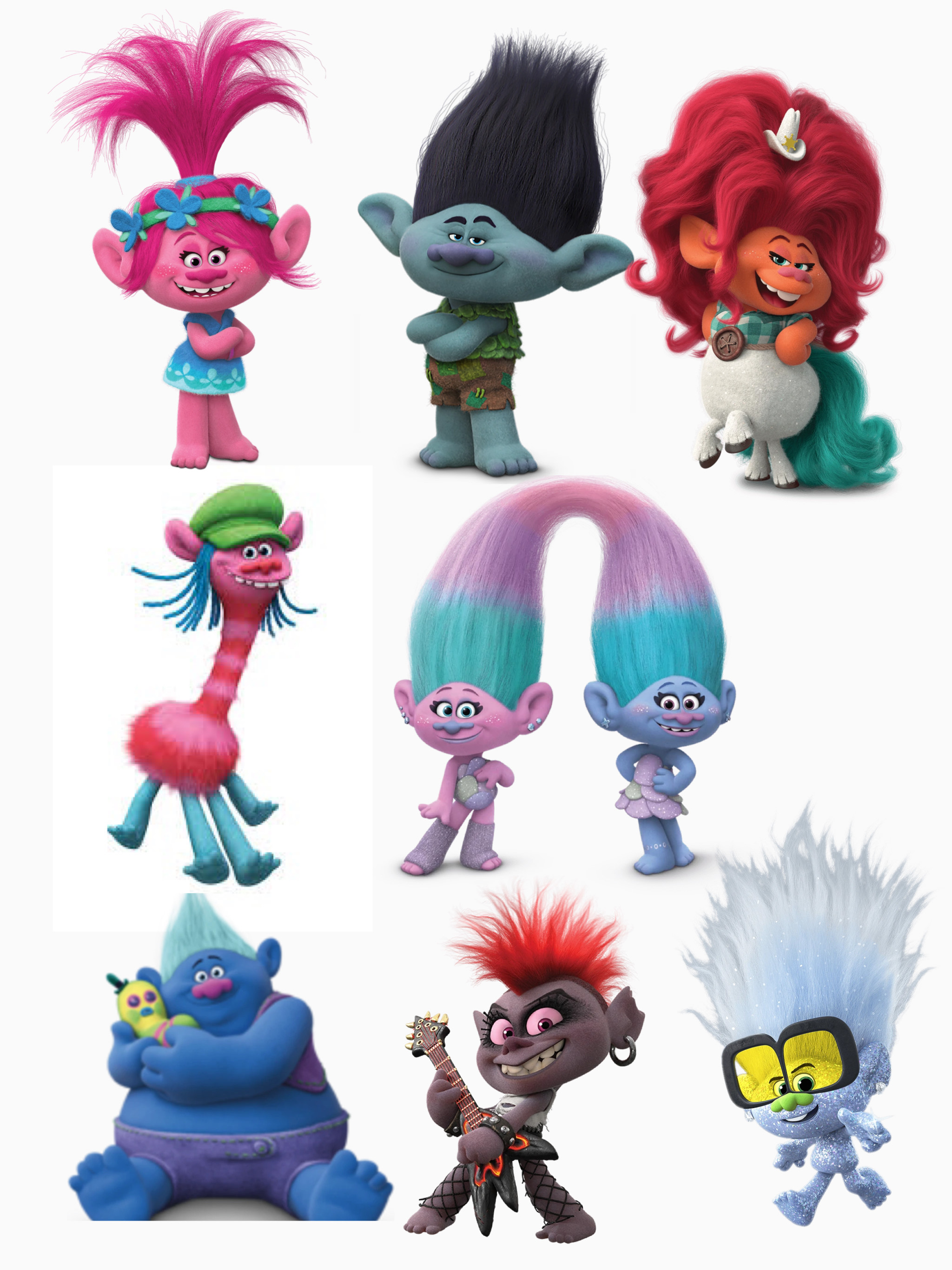 Trolls Birthday Party for Kids Water Bottle Labels