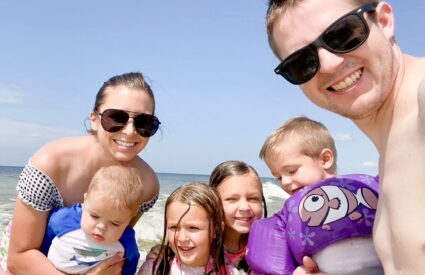 family at the beach